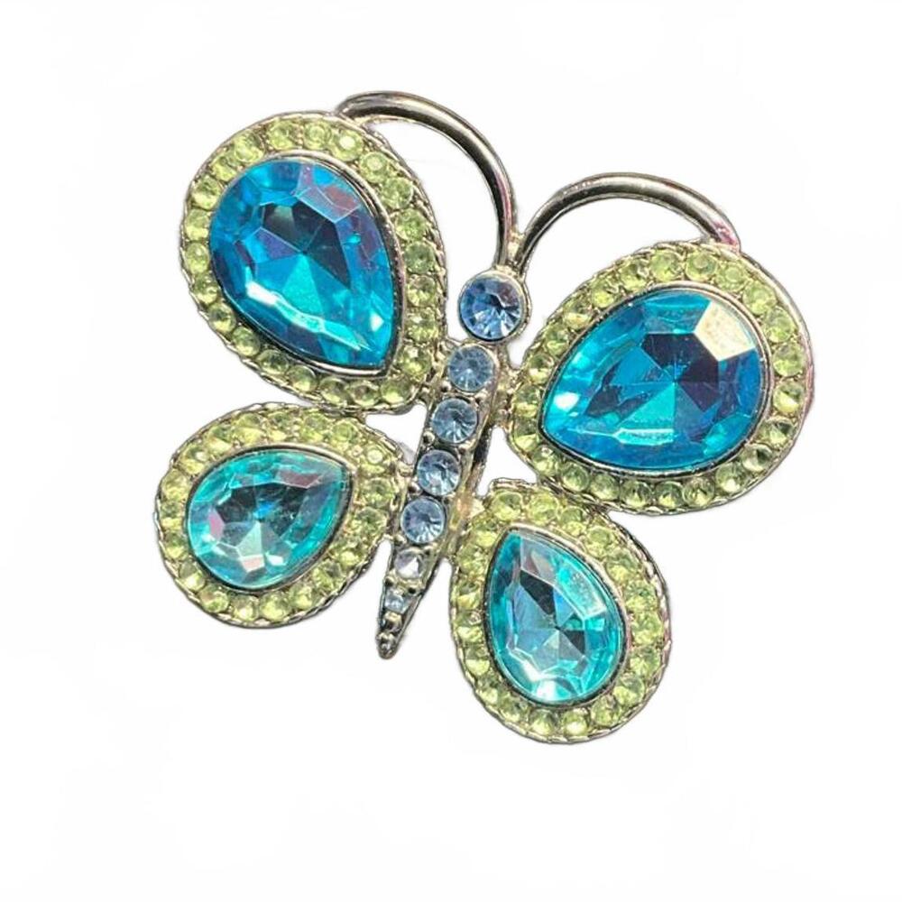 Vintage crystal butterfly brooch